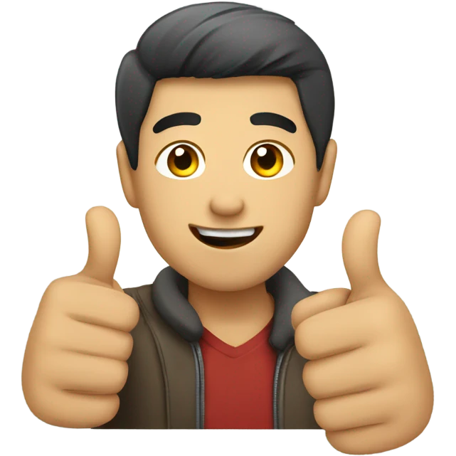 asian guy with thumbs up emoji