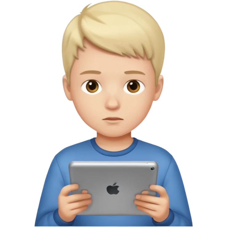 boy watching a tablet emoji