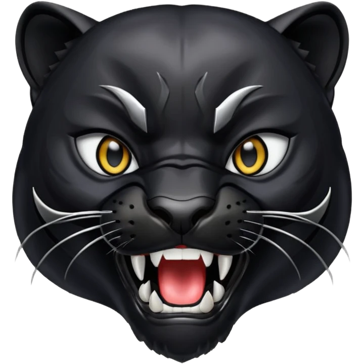 black panther head mouth wide open roaring emoji