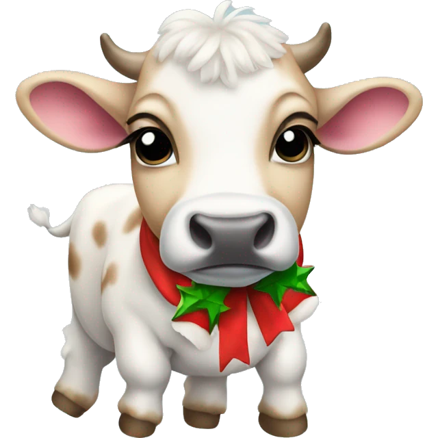 baby cow wearing christmas slippers  emoji