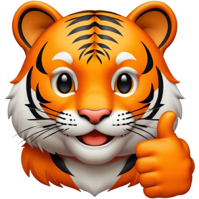 tiger face giving thumbs up for Twitch emote emoji
