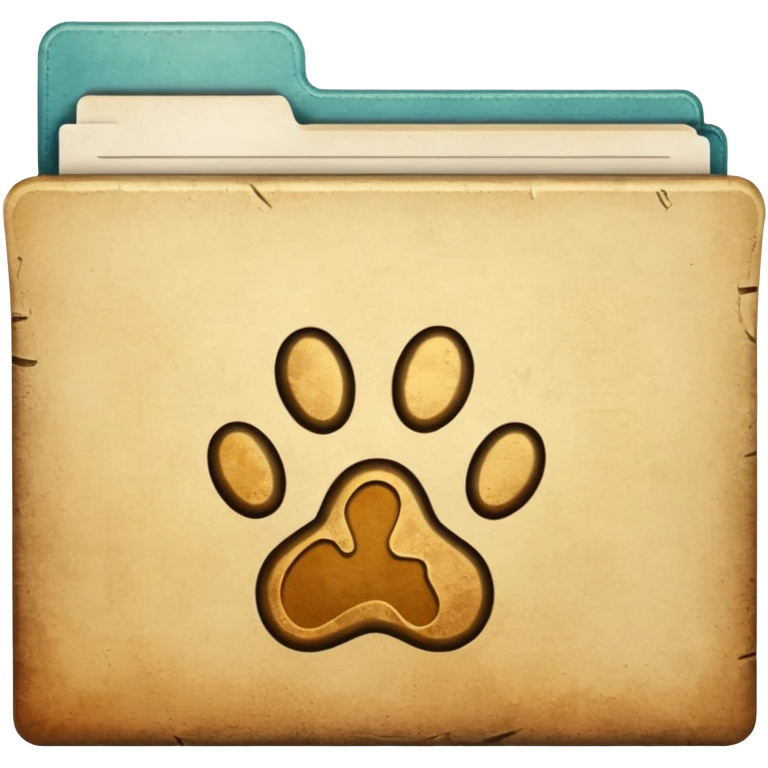 a folder of documents with a pawprint on it emoji