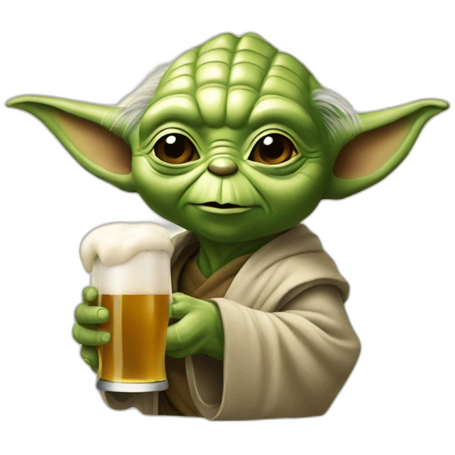 Yoda qui boie une biere emoji