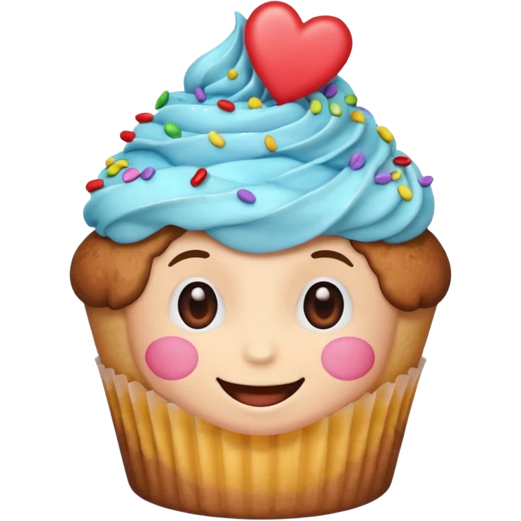 smiling face with heart eyes and cupcake emoji