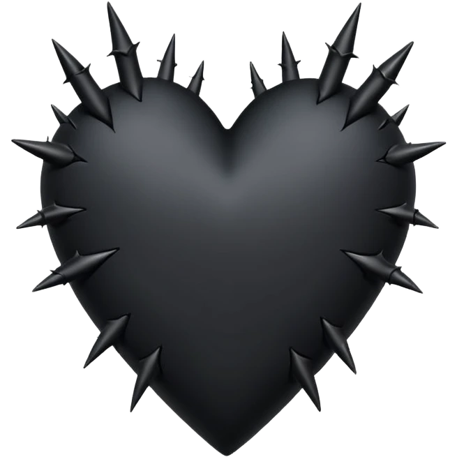 goth themed heart with black thorns emoji