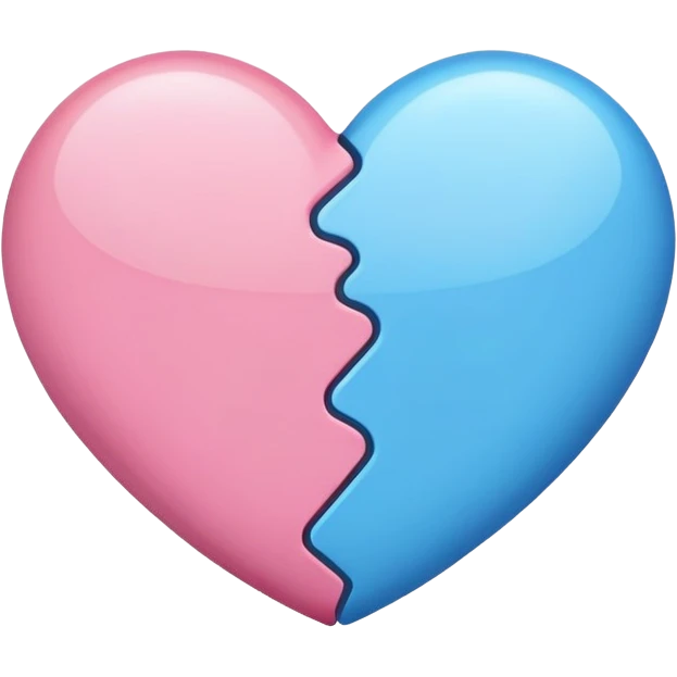heart half pink half blue emoji