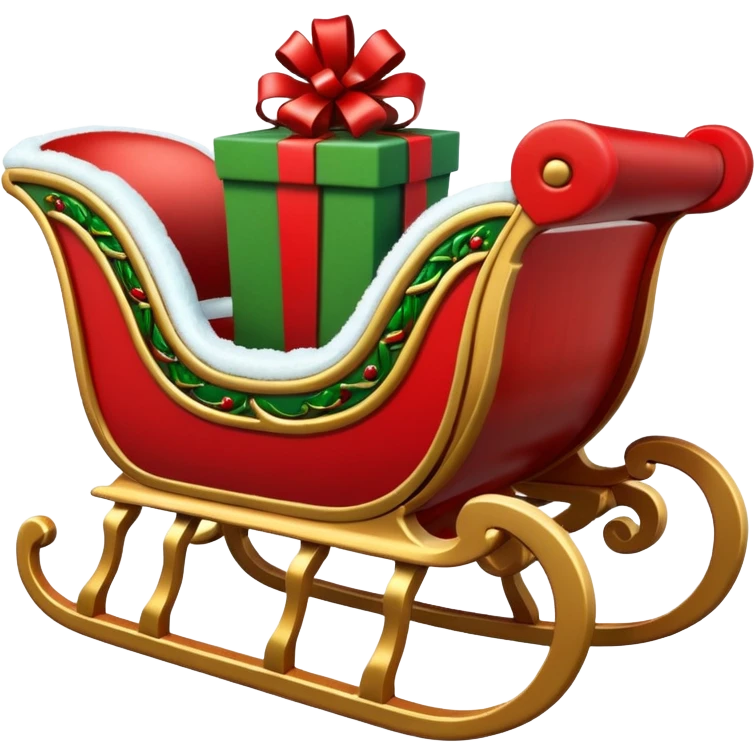create a realistic Christmas sleigh emoji