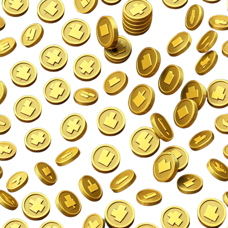 Clash of Clans aesthetic: Cinematic Playful Pixel 3D Coin Stack Emoji, rendered in a 3D vector-style similar to standard emojis with minimal shading and bold, simplified shapes. A compact, distinct form with signature details, softly glowing with a pixelated adventure charm. Simplified yet unmistakably iconic, highly detailed and consistent, glowing with a soft radiance and high shine. Stylized with a touch of classic pixel-art charm and a soft glowing outline, capturing the essence of a beloved gaming relic with a friendly, playful manner! emoji