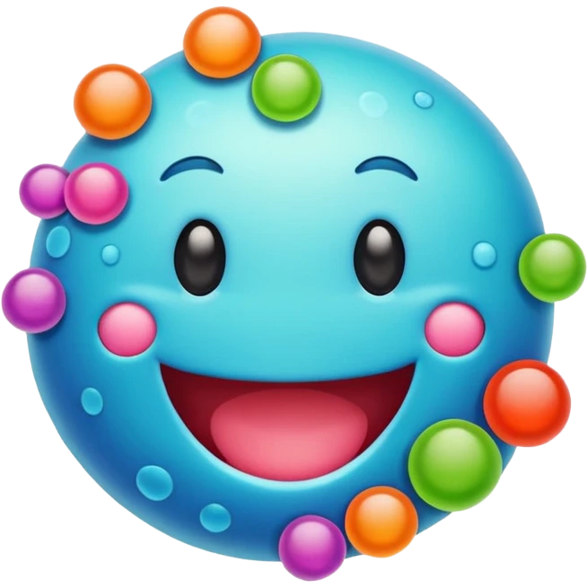 Happy microbe simple emoji