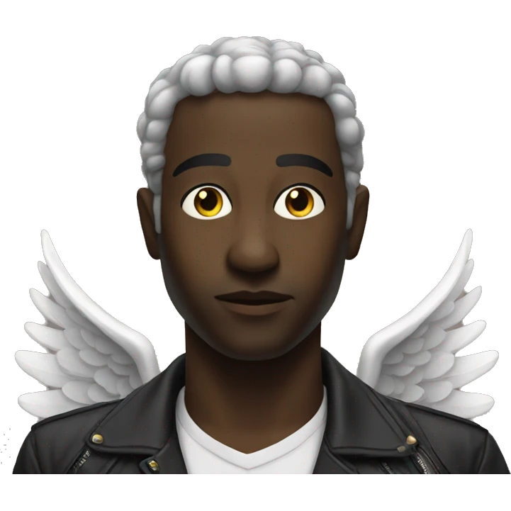 Black techno angel emoji