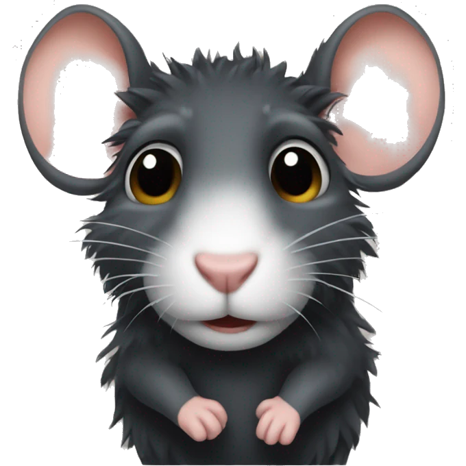 Rat with curly black hair  emoji