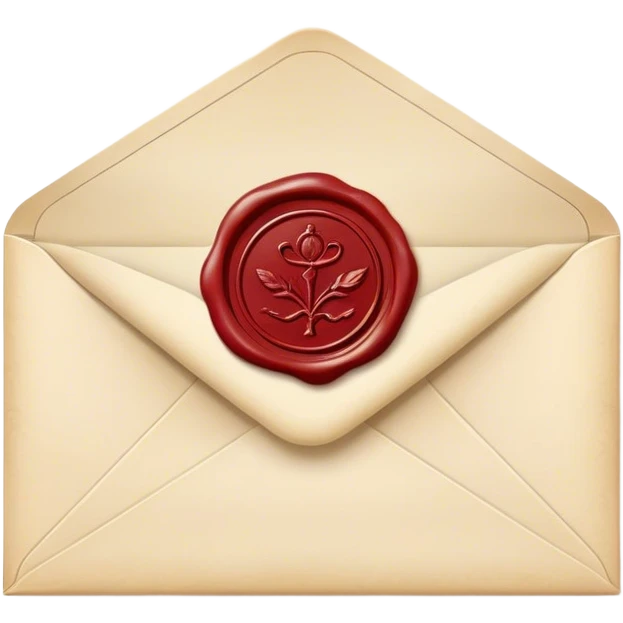 an envelope with a vintage ethereal wax seal emoji