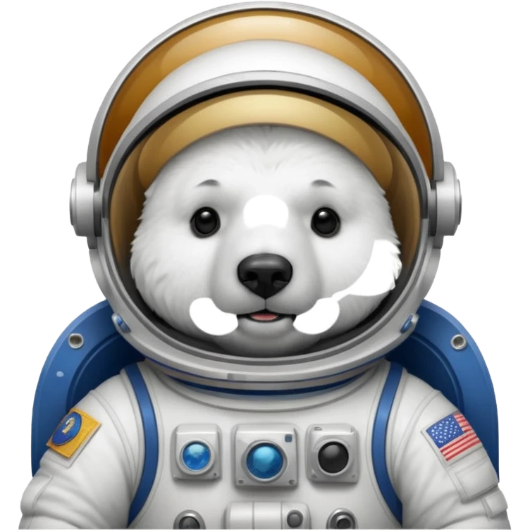 fat polar bear in astronaut helmet emoji
