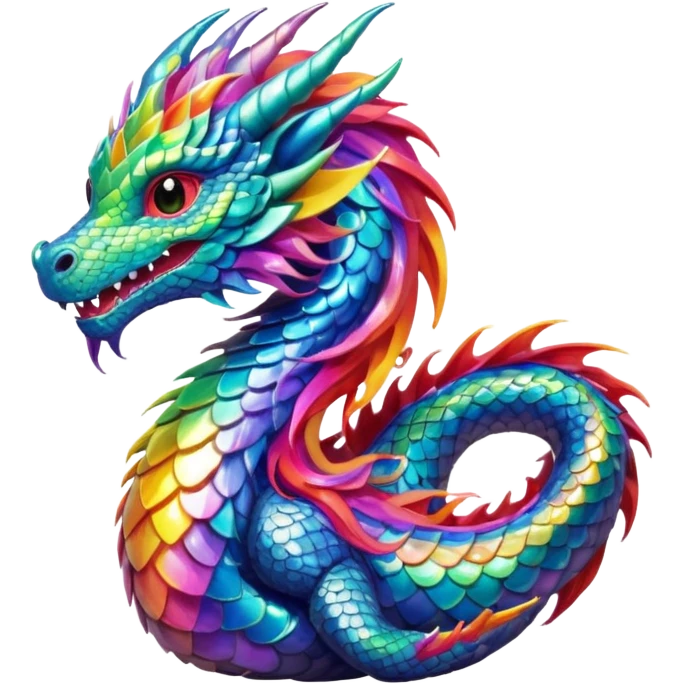 Rainbow dragon emoji