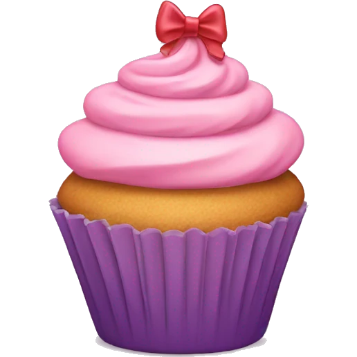 Cupcake with bow emoji