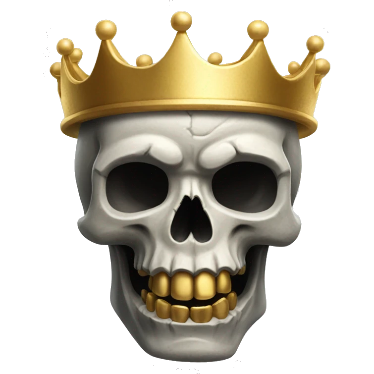stone skull with a golden canine tooth and a crown emoji