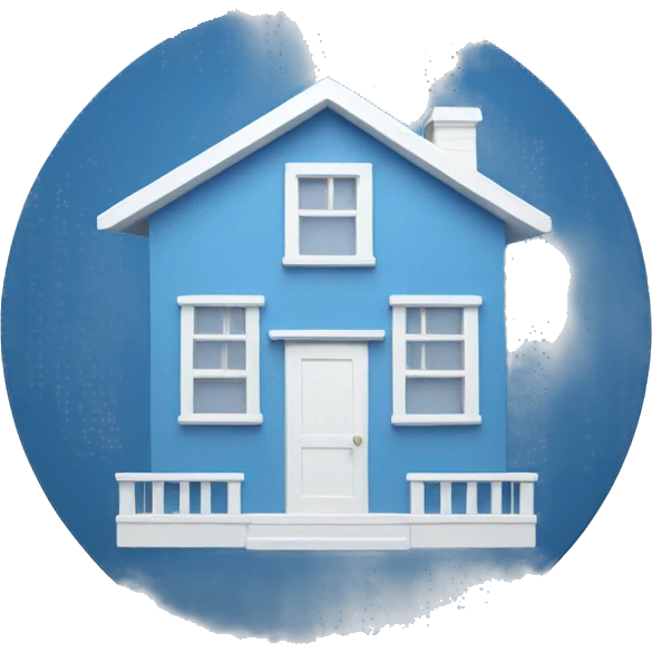 white home icon on blue round background emoji
