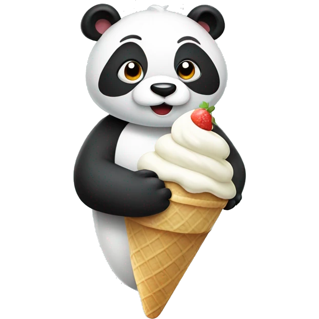 Panda eating ice cream emoji