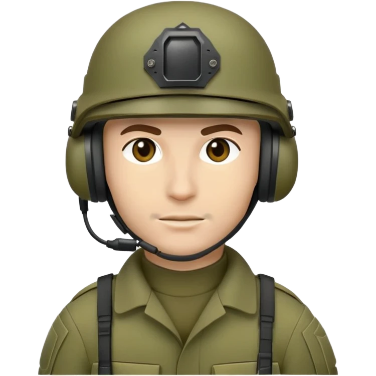 Modern soldier with tactical helmet and headset emoji