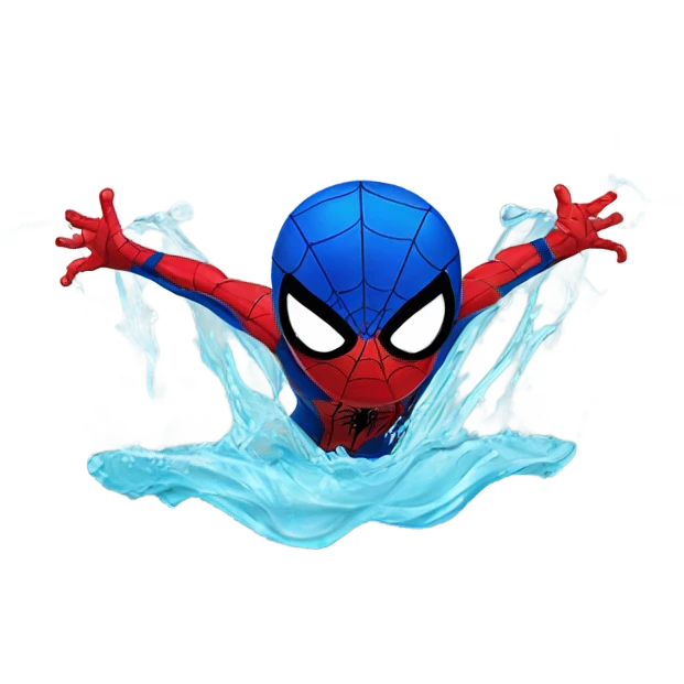 Spiderman swimming water emoji