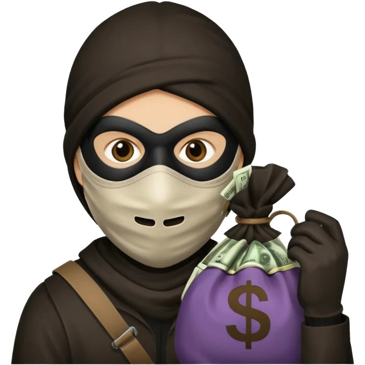 A robber with a money bag emoji