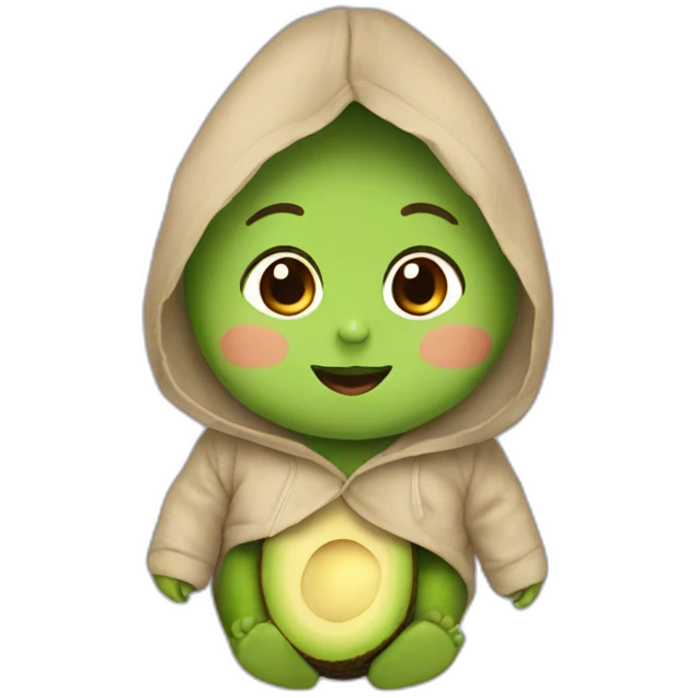 Baby dressed like an avocado  emoji