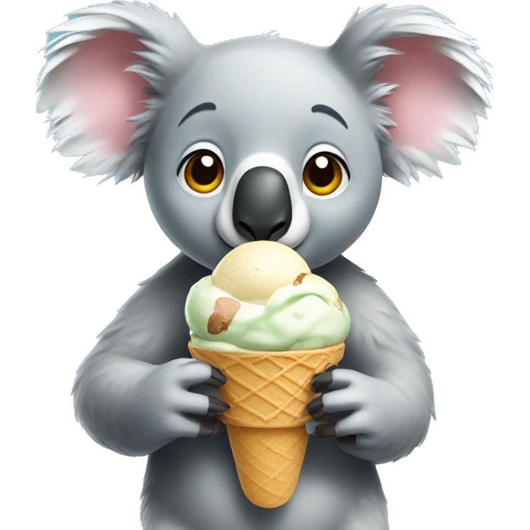 Koala eating ice cream emoji