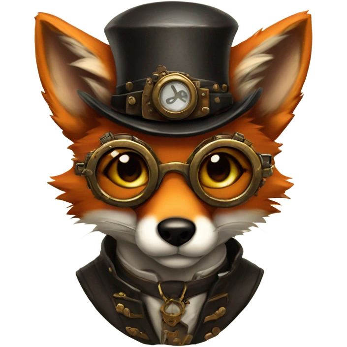 fox with glasses steampunk emoji