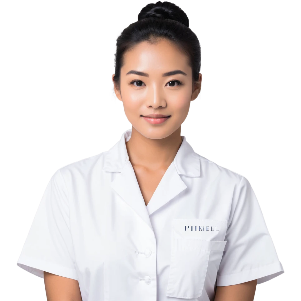 An esthetician providing facial treatments, wearing a white uniform emoji