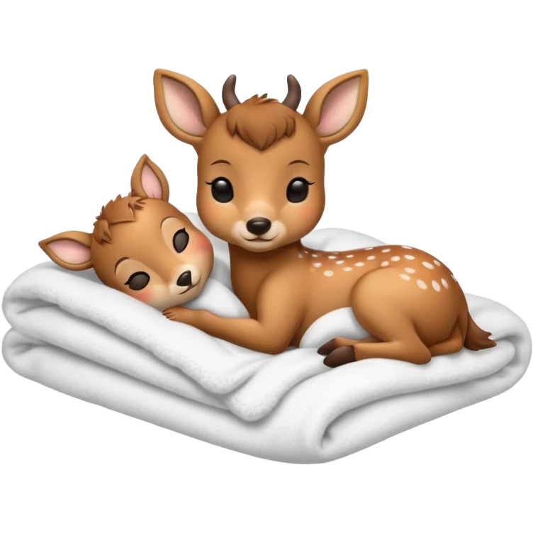 Baby deer sleeping in bed emoji