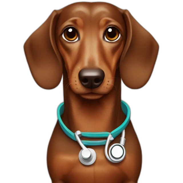 Dachshund brown, doctor emoji