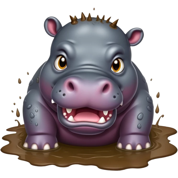 Crazy hippo emoji