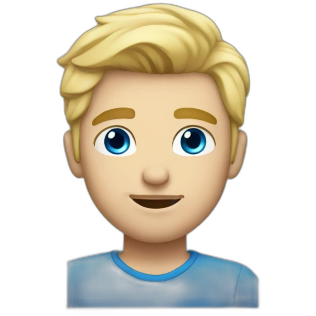 blonde man with Blue eyes air kiss emoji