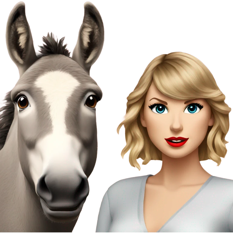 Taylor Swift and a donkey emoji