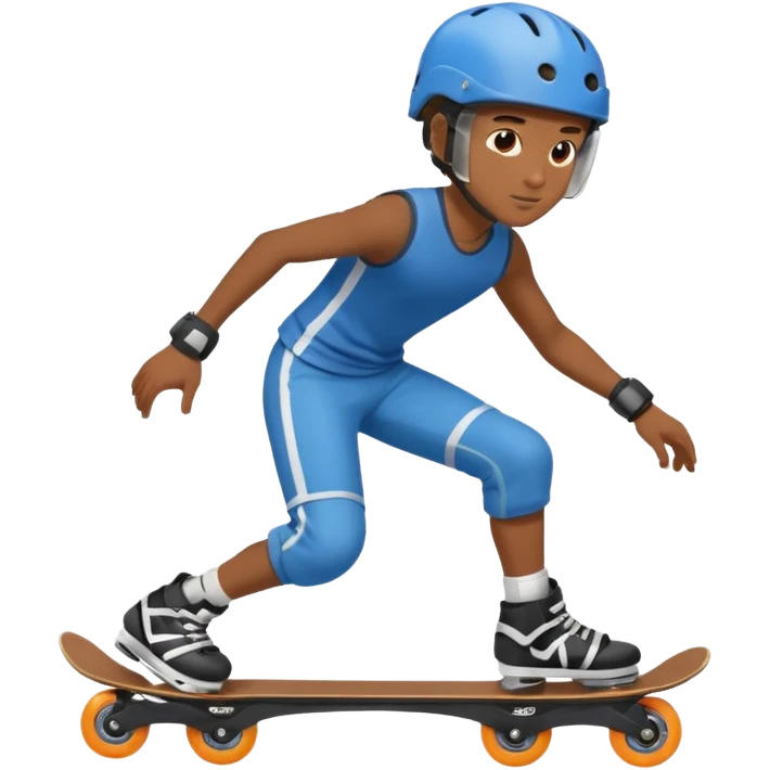 Roller blader black boy emoji