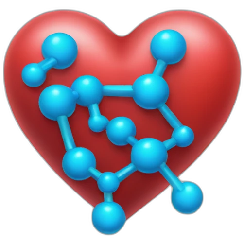 Molecule trapped in a heart organ emoji
