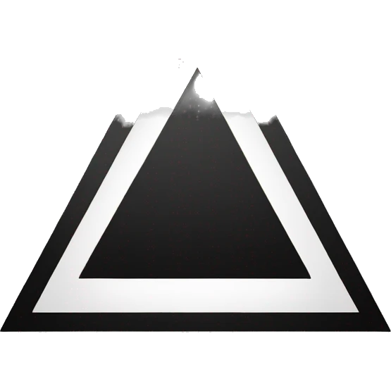 white triangle in black circle emoji