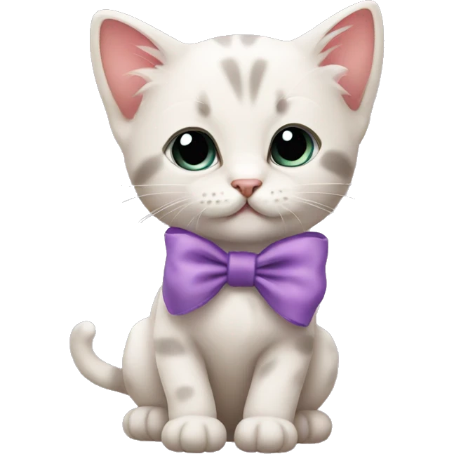 kitten with a bow emoji