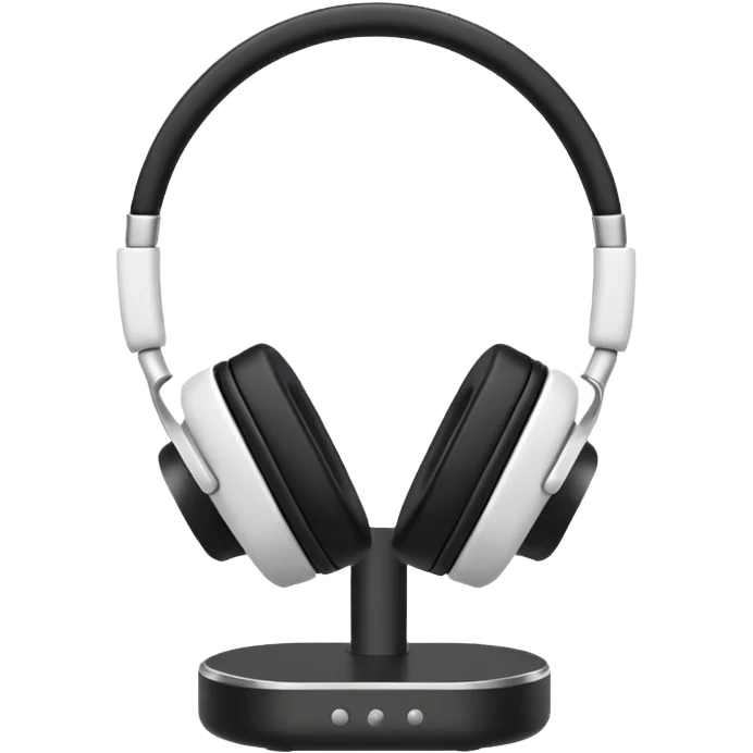 headphones stand white emoji