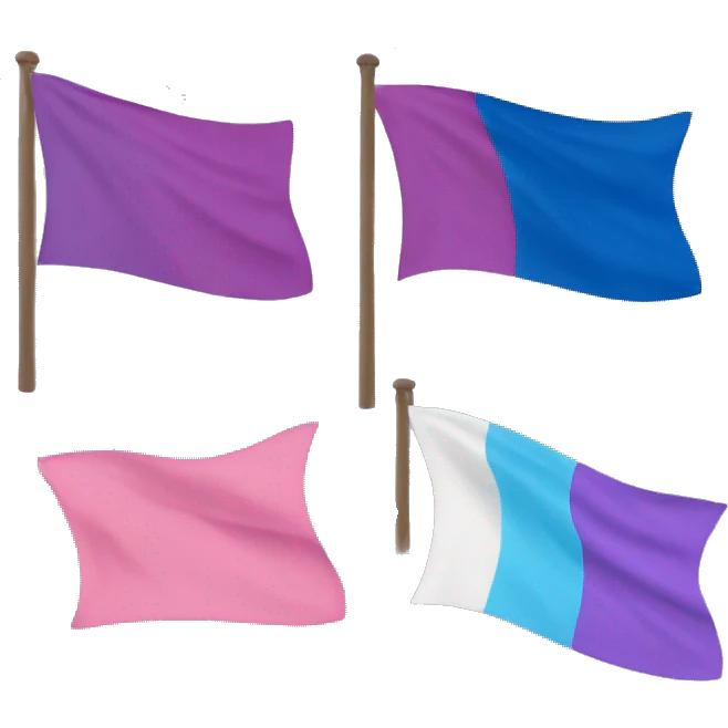 Bandiera con colori Rosa, viola e  blu emoji