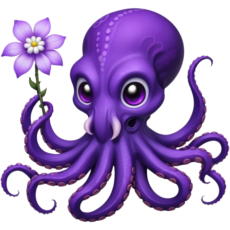 octopus demon with flower emoji