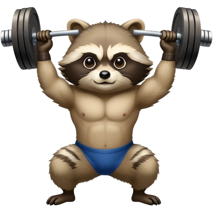 Weightlifting Raccoon emoji