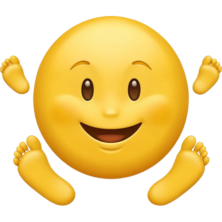 Happy Yellow Emoji Face with Feet emoji