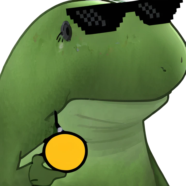 green bufo frog wearing sunglasses emoji