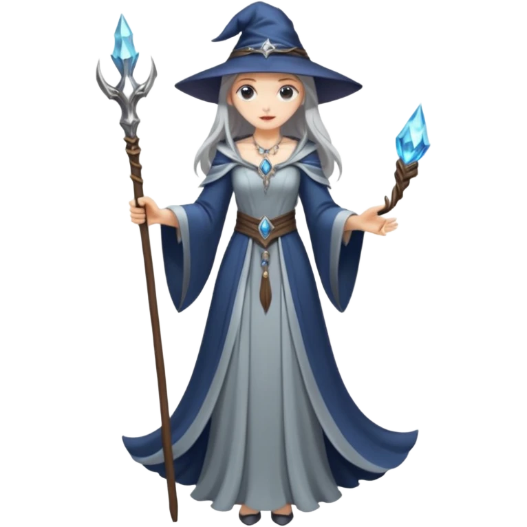portrait of Elegant sorceress – Long dress, staff





 emoji