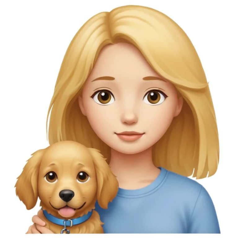 girl and her pet dog emoji