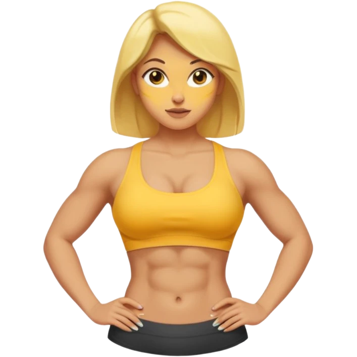 Female abs 6pack core yellow skin curves emoji