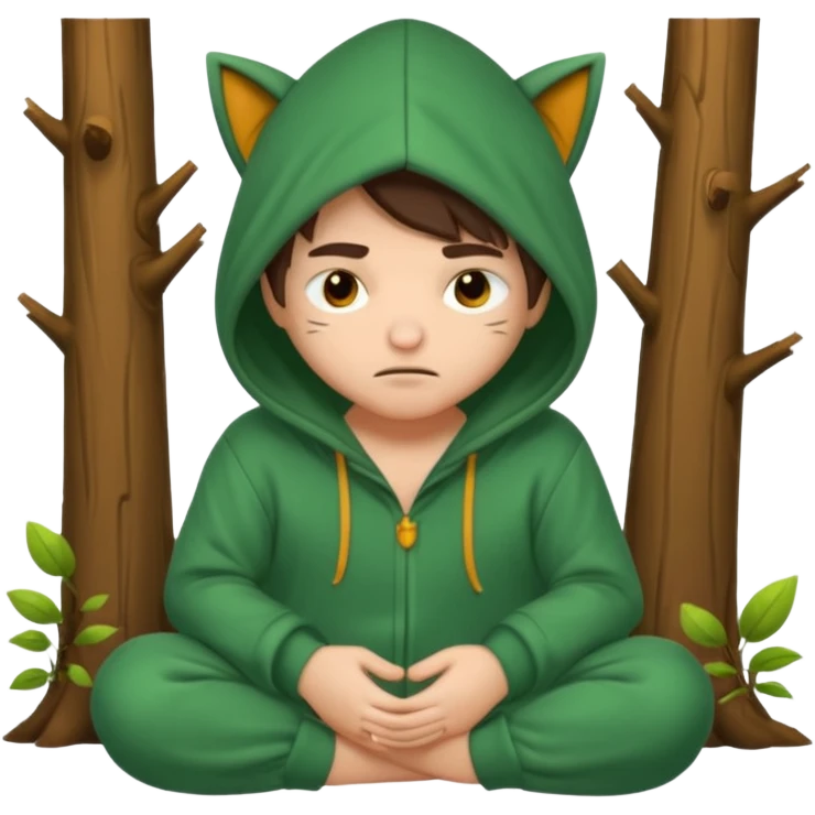 forest rogue in oversized hoodie pajamas sleepy face emoji