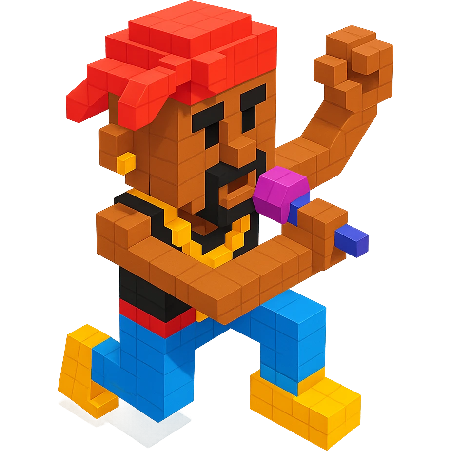 Lego version of 2Pac in a concert pose emoji