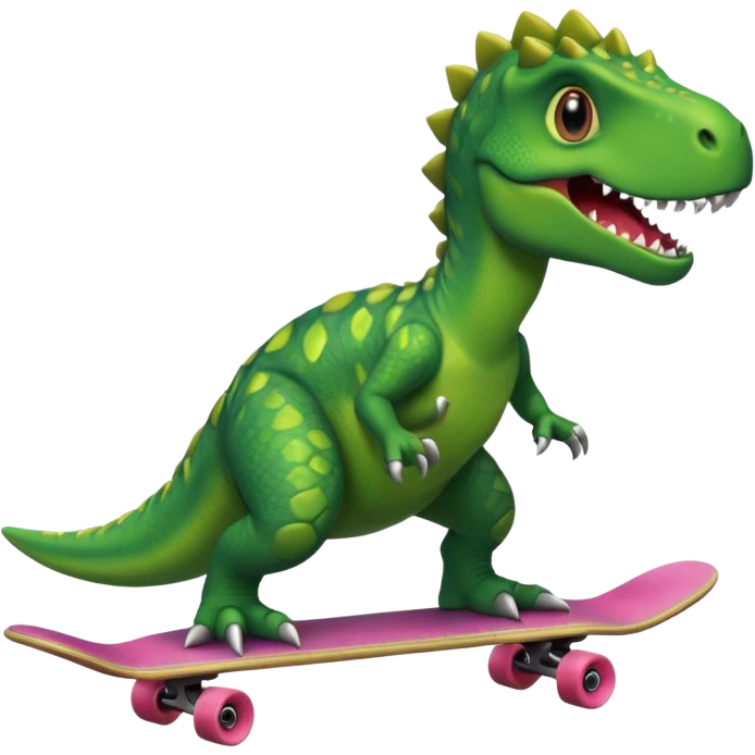 Dinosaur on a skateboard emoji